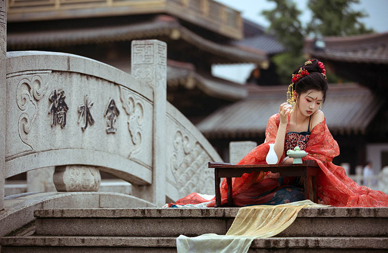 影楼古装汉服外景美女写真样片图片大全合集图库素材