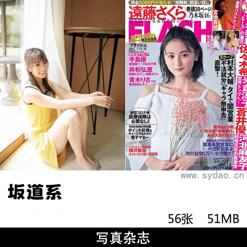 56张日本偶像女团偶像坂道系远藤樱、贺喜遥香、北野日奈子、寺田蘭世、関由美子写真集图片