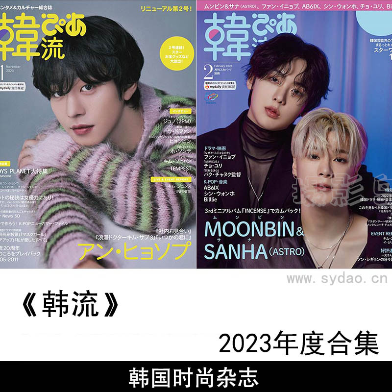 2023年日文韩国偶像团体男团女团娱乐明星杂志《韩流》全年合集