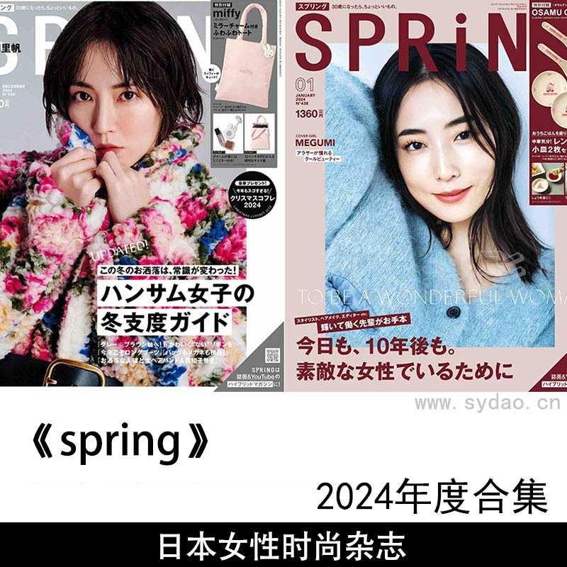 2024年度日本女性时尚生活杂志《spring》全年合集
