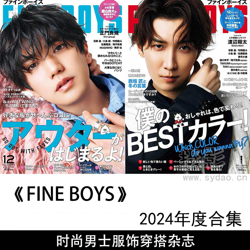 2024年度日本时尚圣经男士服饰穿搭日文杂志《FINE BOYS》(ファインボーイズ)全年合集