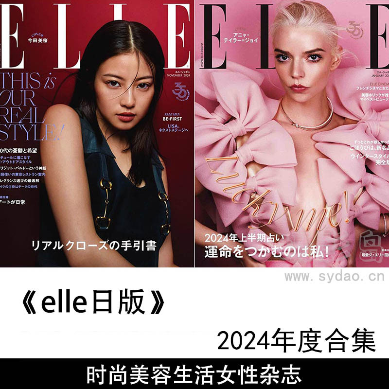 2024年度日本时尚美容生活品味女性日文杂志《ELLE日本版》全年合集