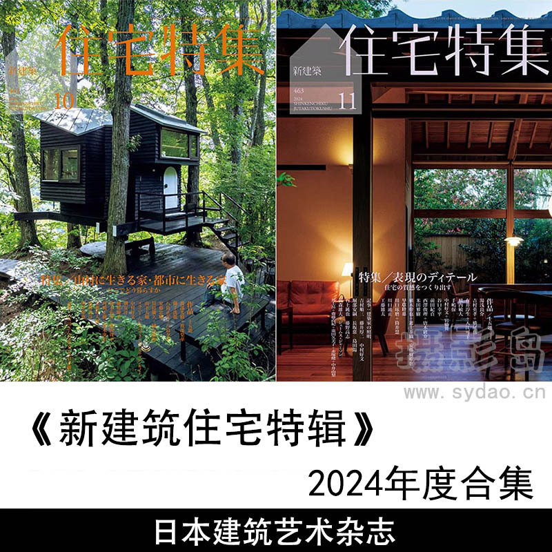 2024年度日本建筑设计艺术日杂《新建筑住宅特辑》全年杂志合集