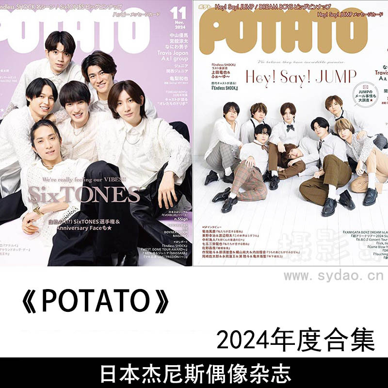 2024年度日本杰尼斯男团偶像明星艺人动态《POTATO(ポテト)》全年杂志合集