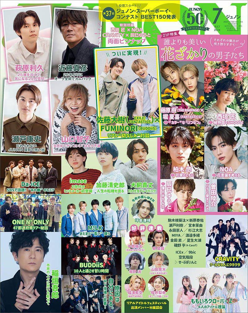 2024年度日本帅气男星演员偶像明星团体日杂《JUNON》全年杂志