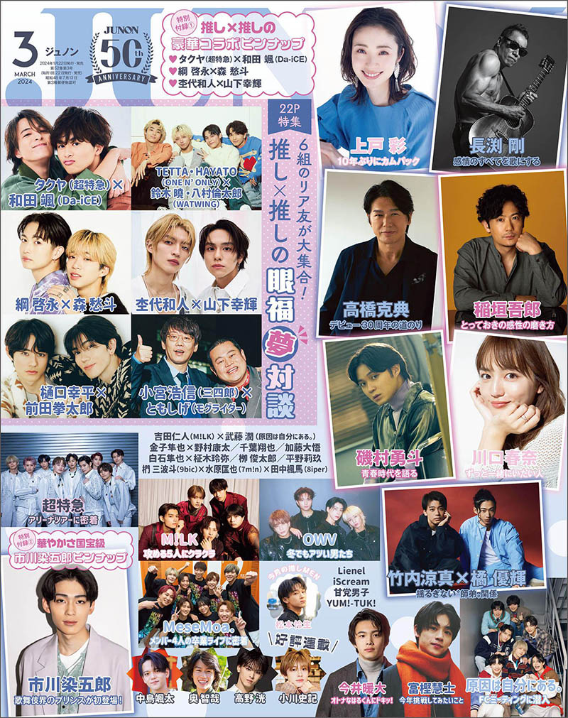 2024年度日本帅气男星演员偶像明星团体日杂《JUNON》全年杂志