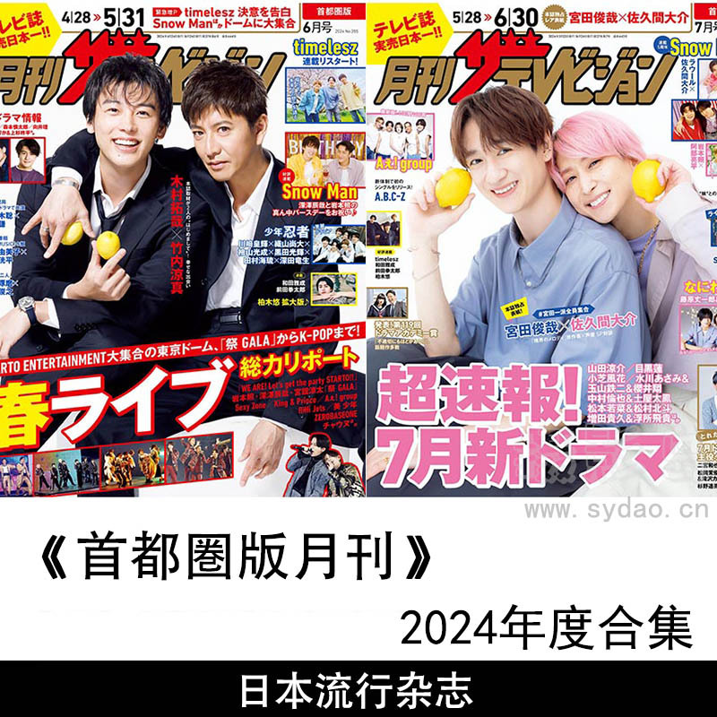 2024年度日本流行日杂《月刊ザテレビジョン 首都圏版》全年杂志合集