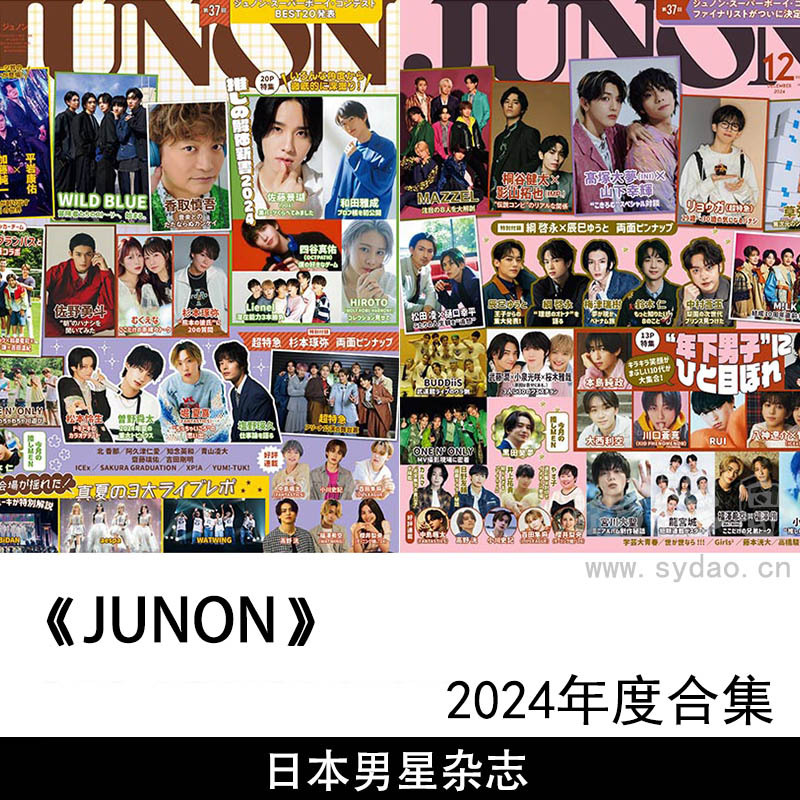 2024年度日本帅气男星演员偶像明星团体日杂《JUNON》全年杂志合集
