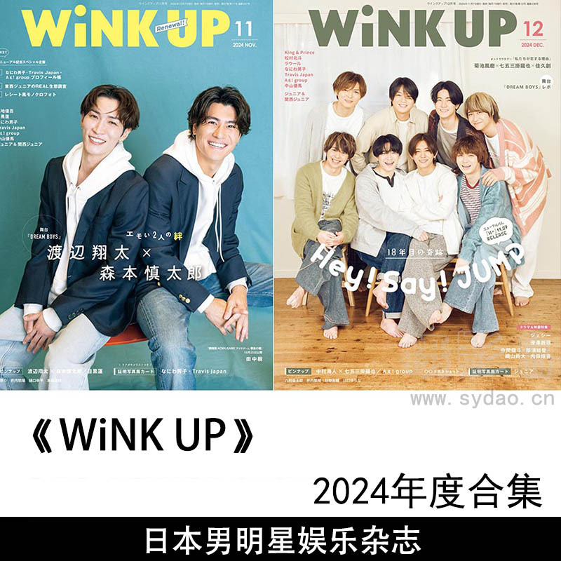 2024年度日本男性偶像派团体模特男团明星时尚杂志《Wink Up》全年杂志合集