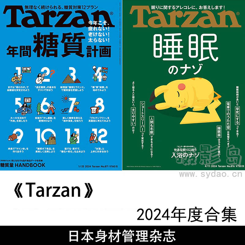 2024年度日本身材管理健身教学教科书日杂《TARZAN(ターザン)》全年杂志合集