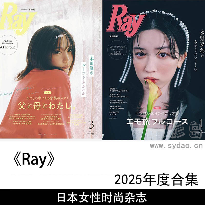 2025年度日本主流20至30岁的年轻女性时尚潮流美容护肤明星访谈杂志《Ray》全年合集
