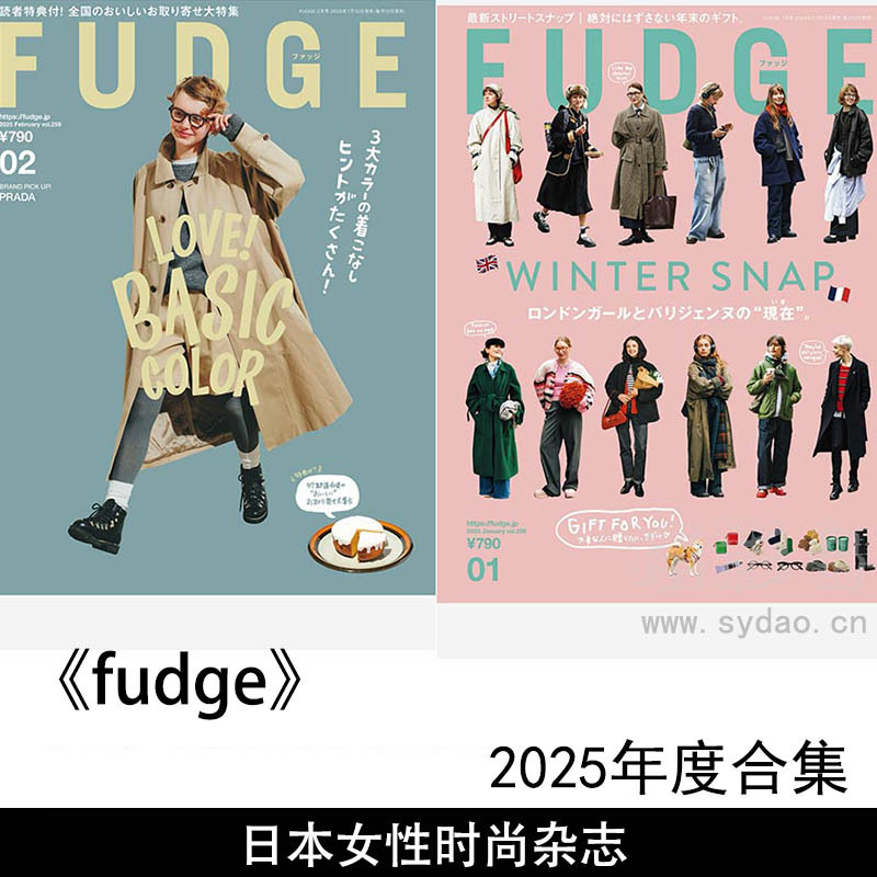 2025年度欧美模特年轻女性时尚穿搭和生活风格为主题杂志《Fudge》全年合集
