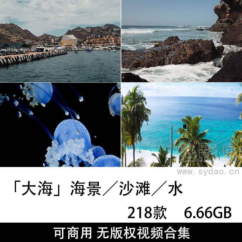 218款无版权可商用横竖版大海、海景、沙滩、水视频大全抖音剪辑视频素材合集