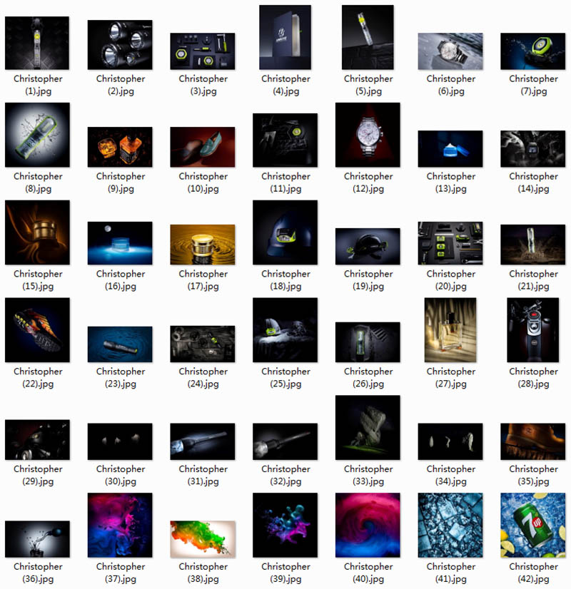 高档黑手表、酒、手电桶等商品静物摄影作品图片欣赏，摄影师Christopher作品