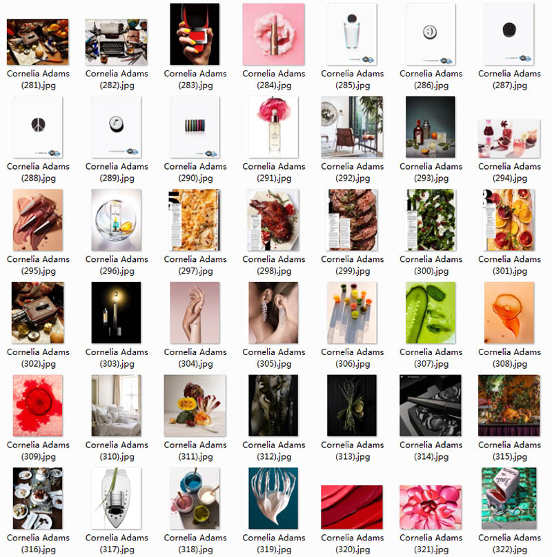 化妆品、美食、家居用品创意广告静物摄影作品欣赏，摄影师Cornelia Adams作品