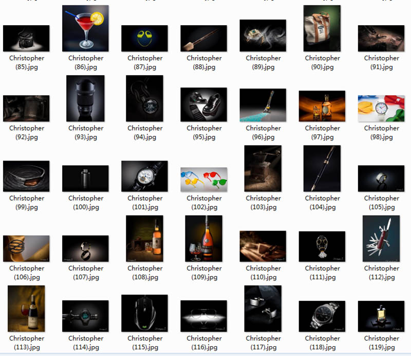高档黑手表、酒、手电桶等商品静物摄影作品图片欣赏，摄影师Christopher作品