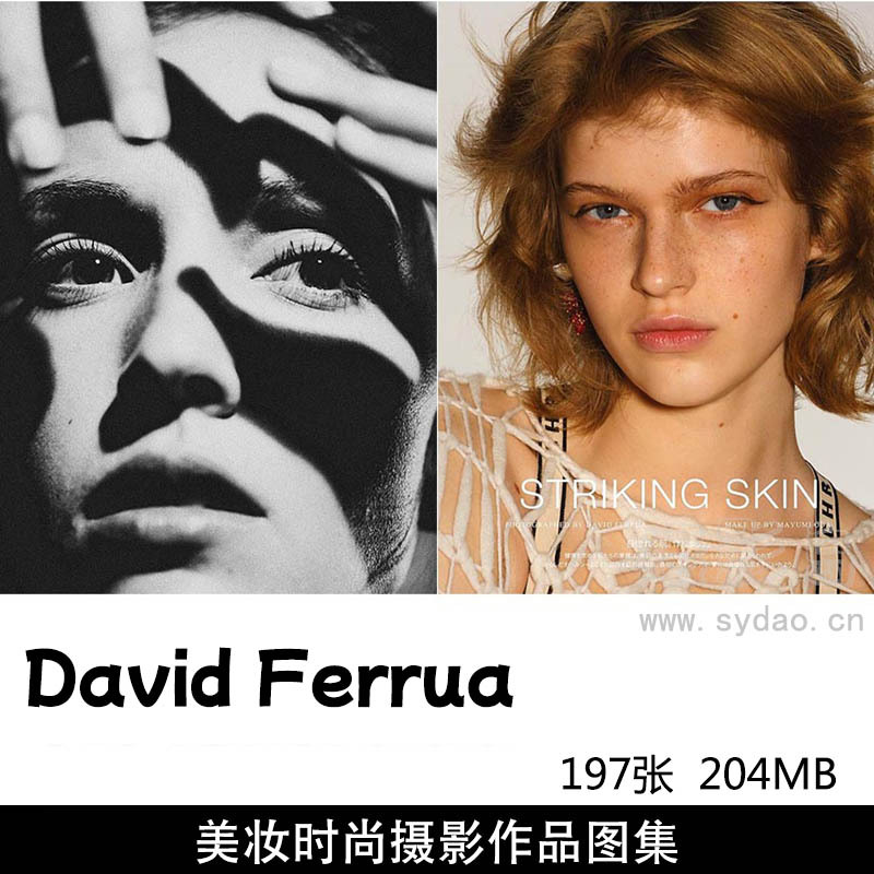 197张时尚美妆妆面照杂志封面摄影作品图片欣赏，摄影师David Ferrua审美提升素材
