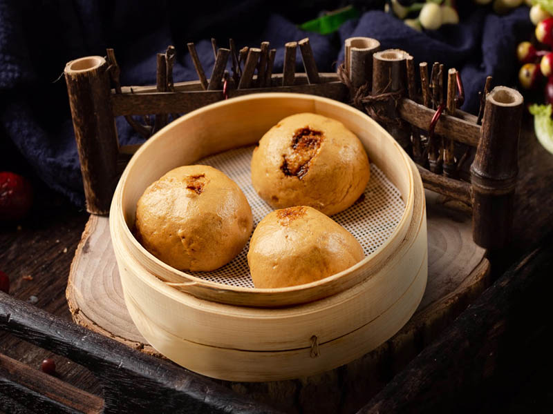 花卷小笼包菜包肉包子馒头油条小吃早餐面点图片