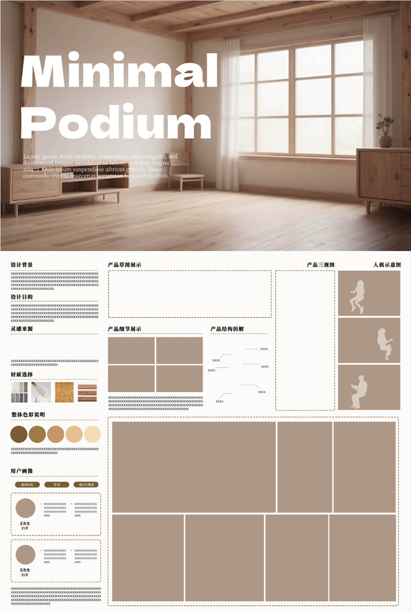 古典家具产品设计工业40cm*60cm展板模板竖版PSD源文件排班广告素材