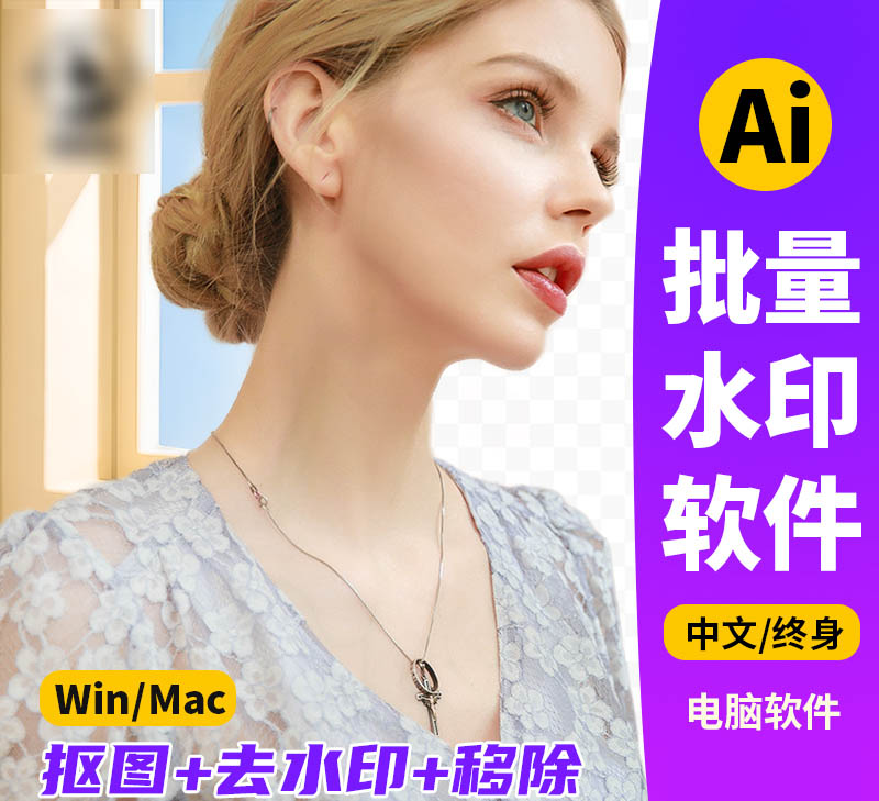 Ai批量自动抠图、去水印、换底软件，一键抠图软件神器图片加去水印去背景移除软件