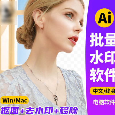 Ai批量自动抠图、去水印、换底软件，一键抠图软件神器图片加去水印去背景移除软件