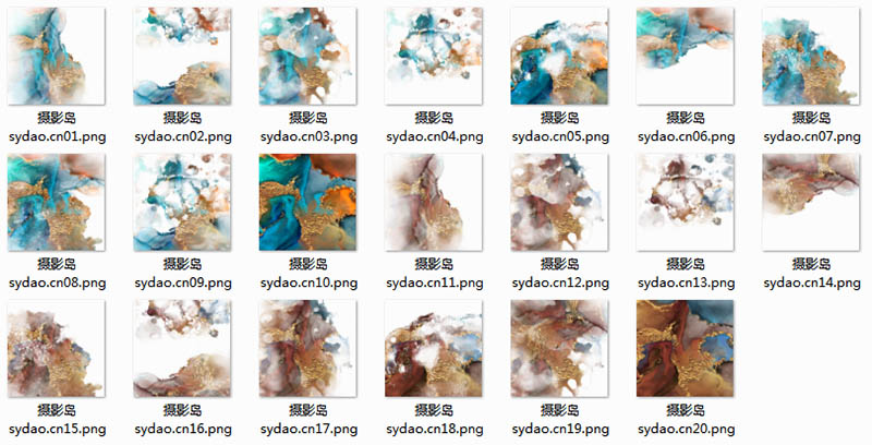 流体艺术结合金属质感装饰画艺术设计图片