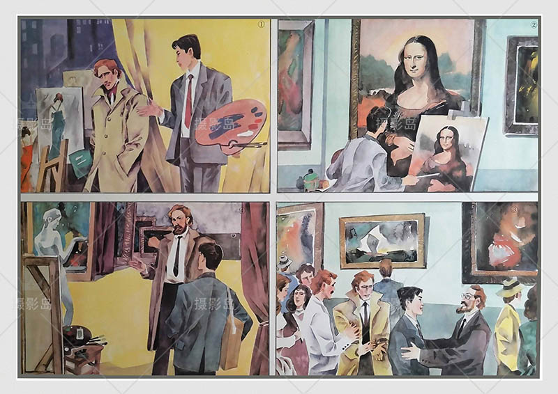 90年代复古学校招贴画校园生活活动墙壁画图片