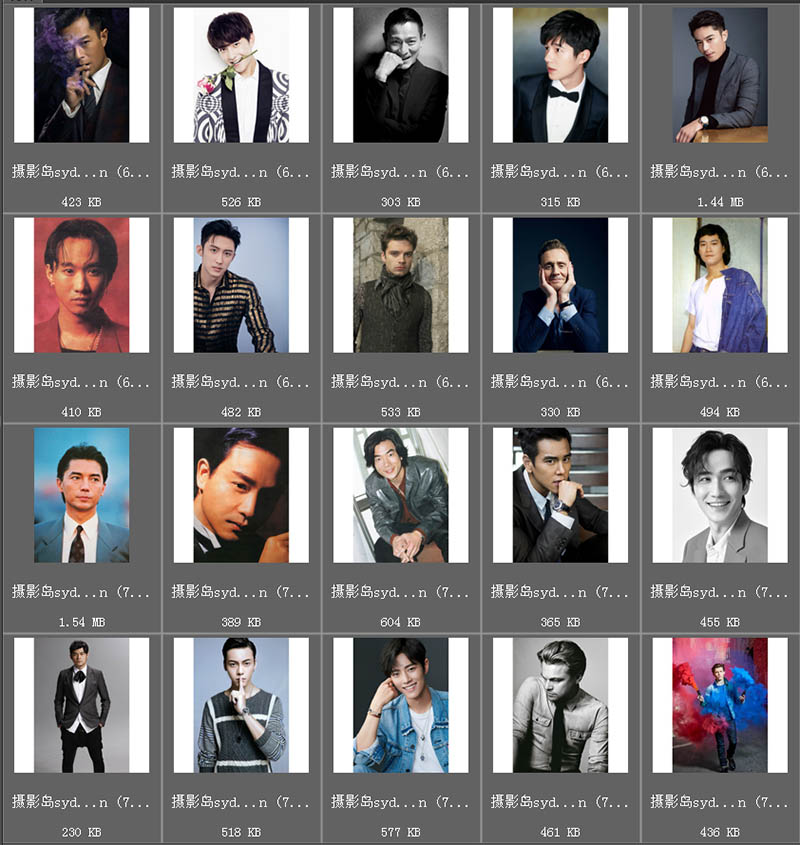 国内外影视明星海报棚拍西装形像照