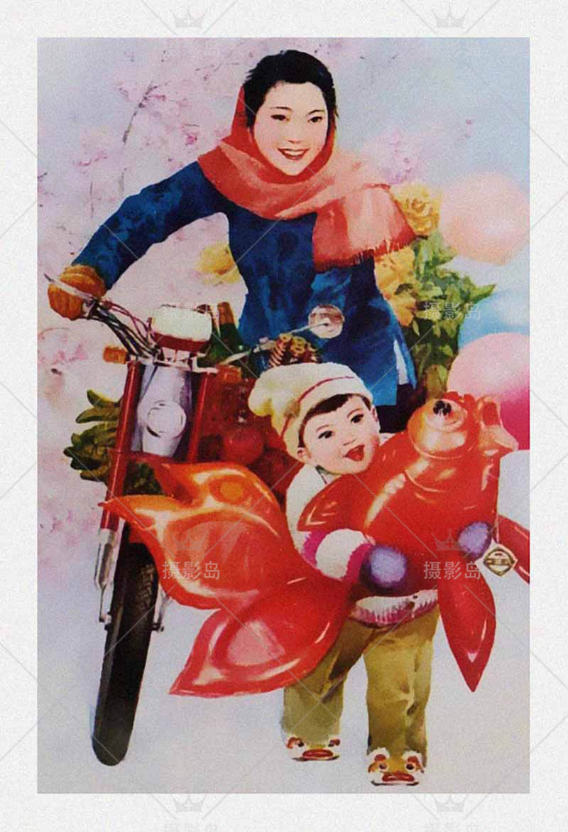 80年代宣传画招贴画可爱儿童宝宝小学生生活场景彩色画