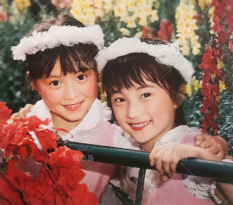 八九十年代可爱纯真复古怀旧胶片风格儿童写真照片