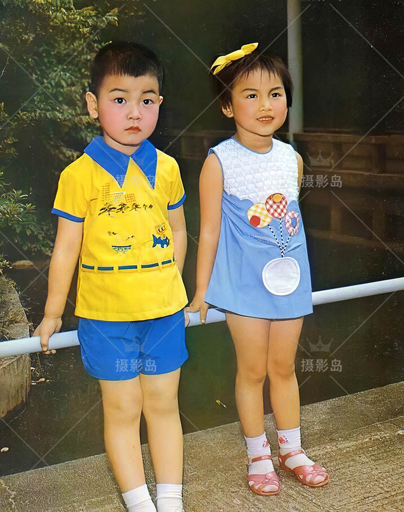 八九十年代可爱纯真复古怀旧胶片风格儿童写真照片