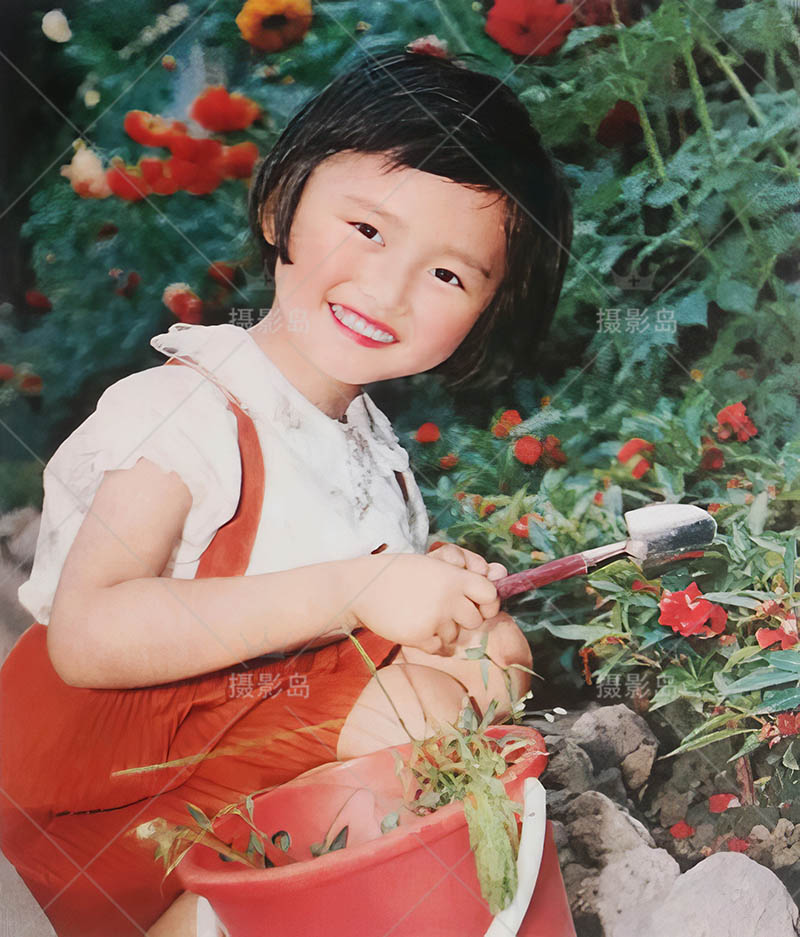 八九十年代可爱纯真复古怀旧胶片风格儿童写真照片