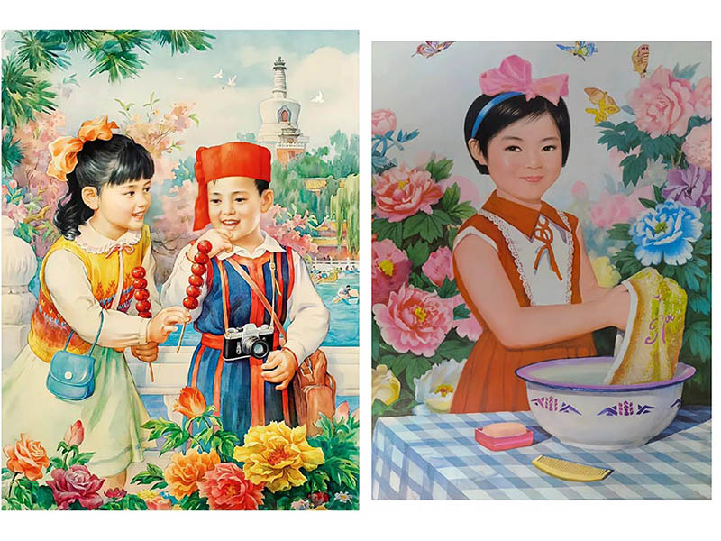 90年代可爱儿童福娃寿星年画家庭挂画贴画图片戏用素材