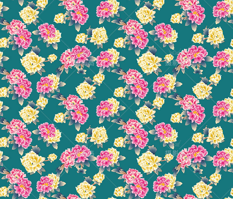 80年代床单窗帘桌布花朵老花布底纹背景布料ai、jpg大图、传统花免扣图片