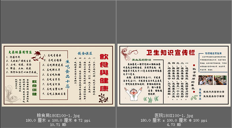 80年代医院规章制度，医院卫生健康、饮食健康宣传栏JPG图片素材